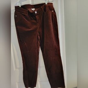 JJill Brown Fine-gauge Corduroy Pants
